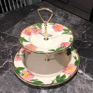 Franciscan Desert Rose 2 tiered serving tray.